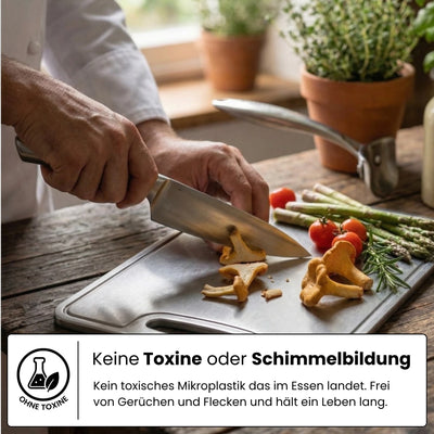 Anwendung des TitaniumPro Schneidebretts v2 beim Schneiden