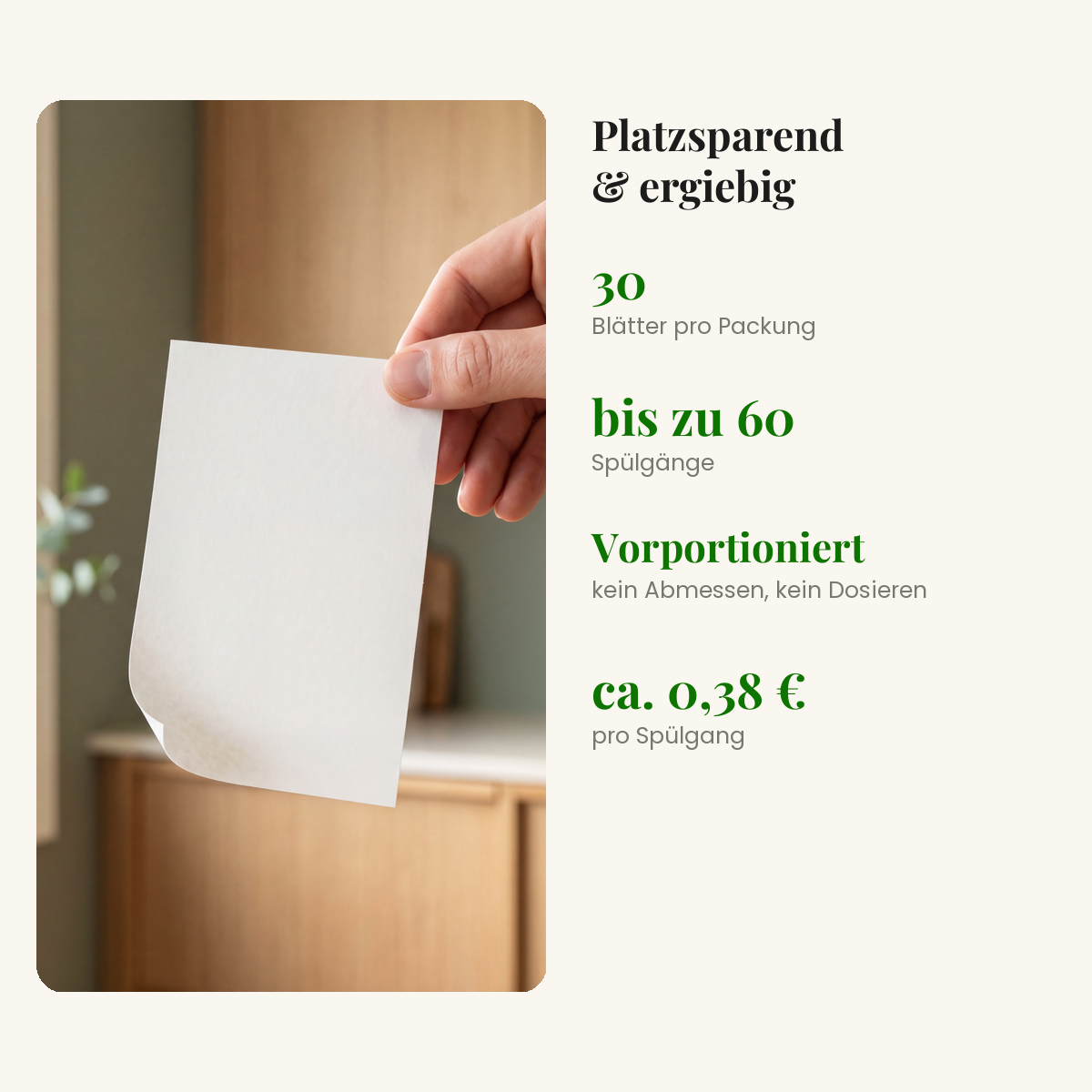 Platzsparend und ergiebig