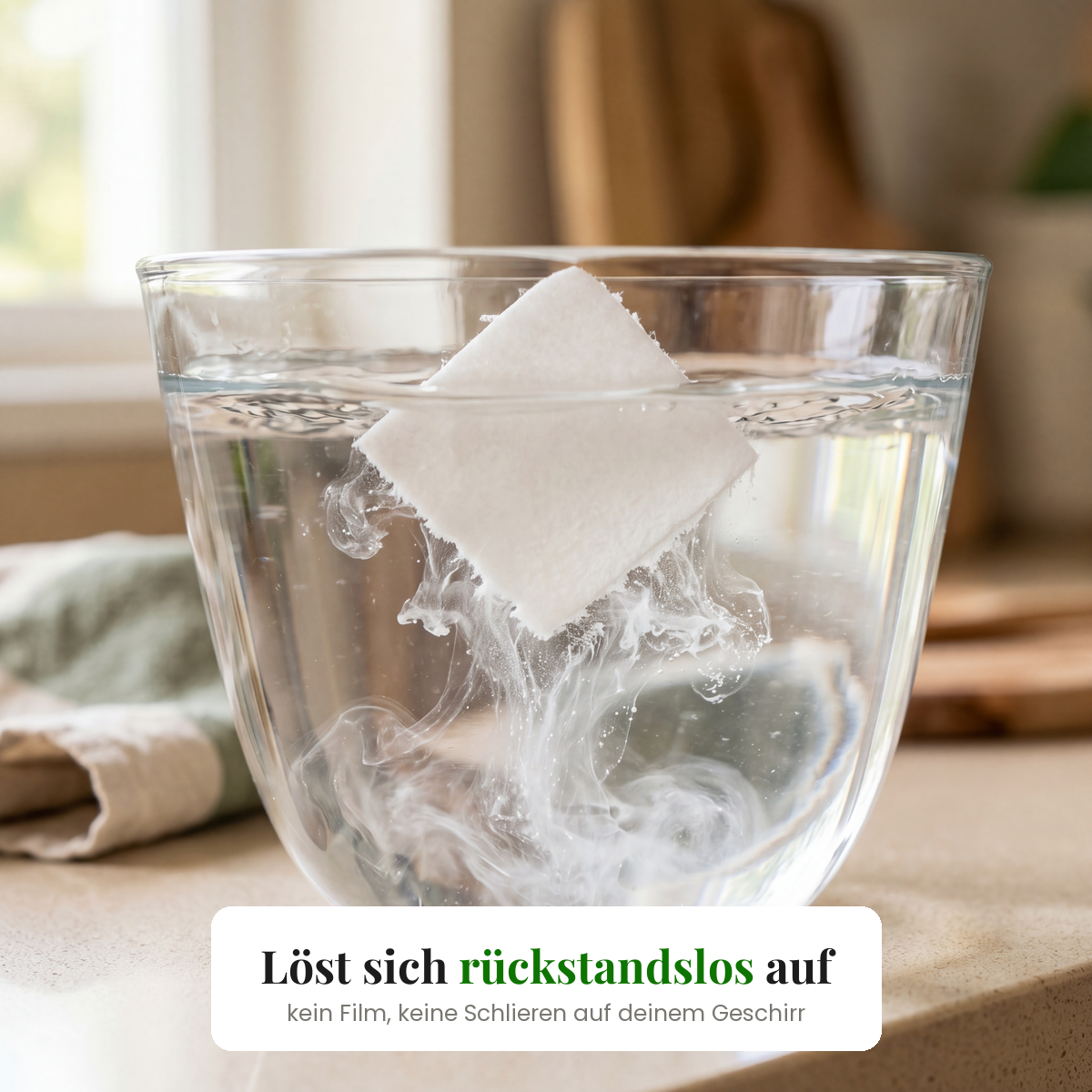 Löst sich rückstandslos auf