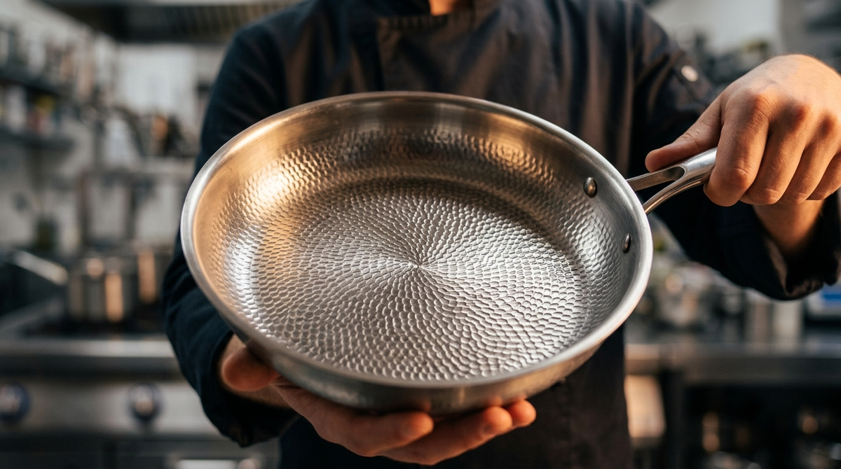 Vergleich: Beschädigte Teflon-Beschichtung vs. makellose Titan-Oberfläche