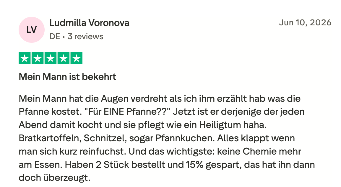 Trustpilot-Bewertung Ludmilla Voronova